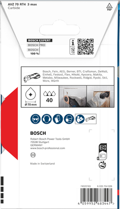 Bosch EXPERT AVZ 70 RT4 3 max kõvasulamplaat, läbimõõduga 70 mm.